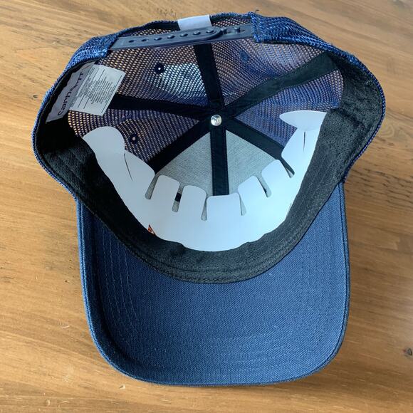 Carhartt Blue Mesh Trucker Snap Back Cap Hat One Size Adjustable New - Picture 8 of 9